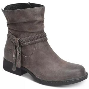Born ouvea brown leather boots braided strap w/ tassels 8.5 Boho Festival